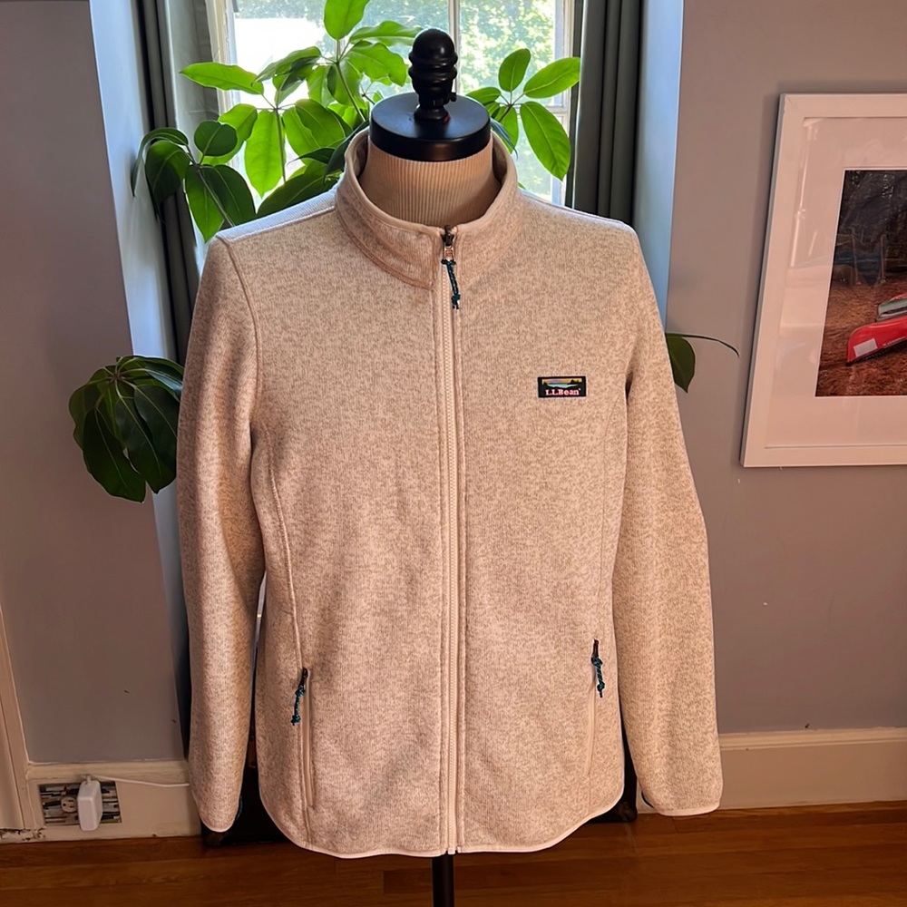 - LL Bean Fleece jacket Oatmeal Size Xl Reg